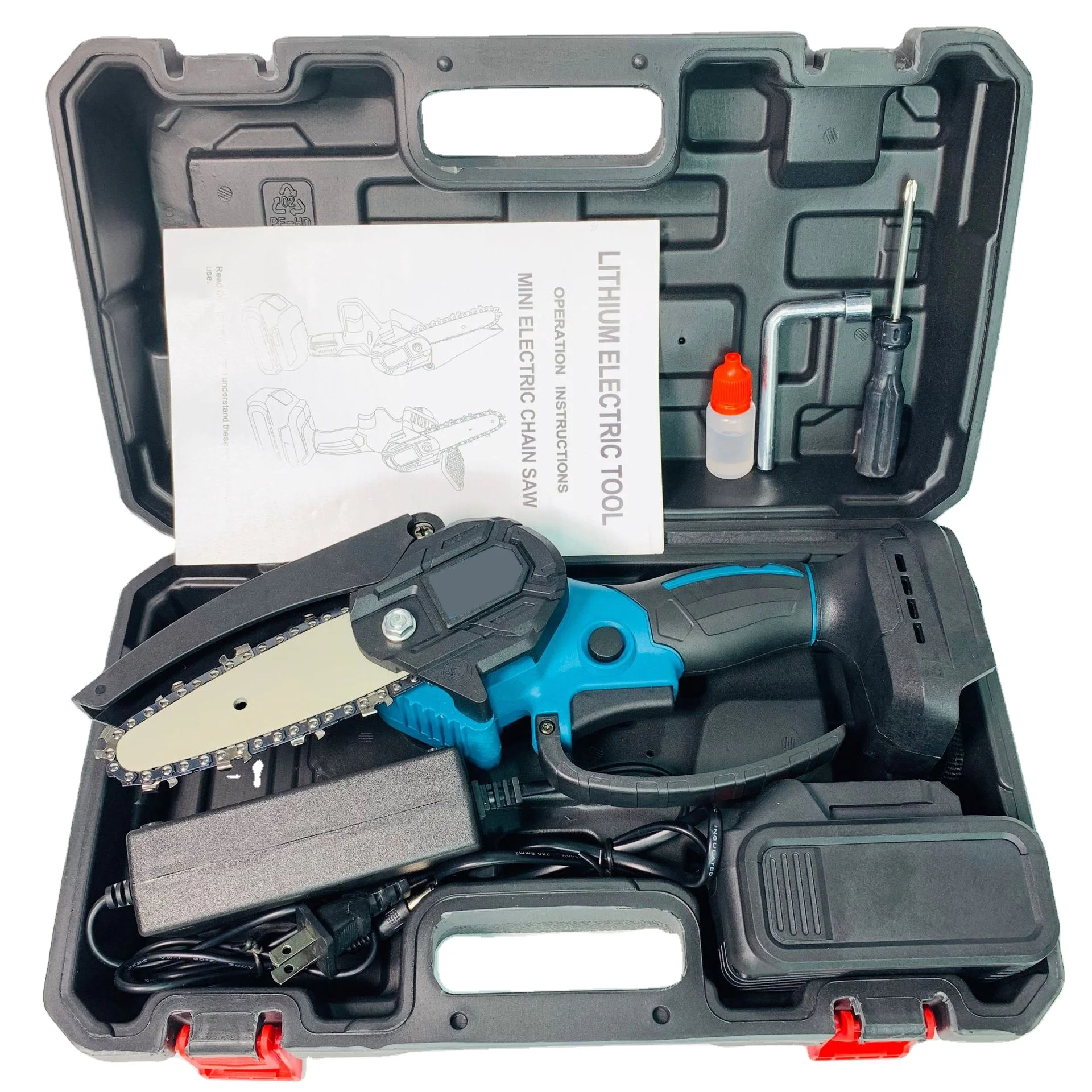 Elektrisch gereedschap Krachtige 4 inch borstelloze mini-kettingzaag Lithiumbatterij Kettingzagen Elektrische kettingzaag