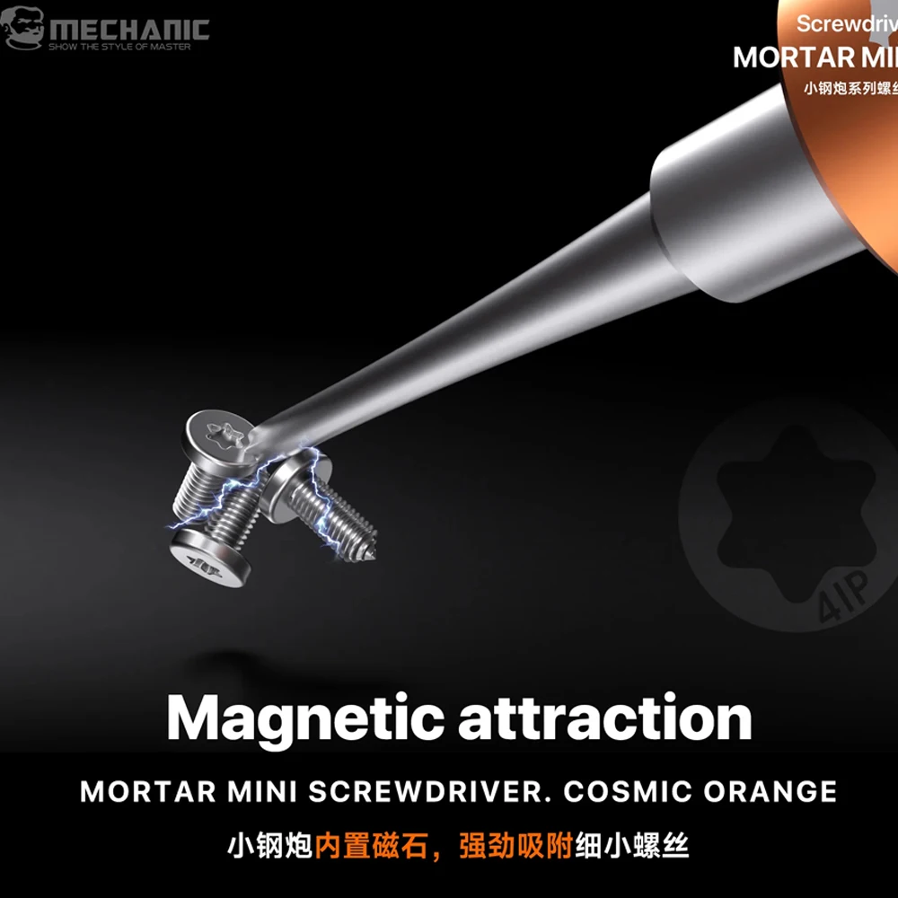 Mortar Mini 4IP Hochfester Schraubendreher Leistungsstarker Magnetischer Magnesium-Silizium-Legierungs-Schraubendreher für iPhone 17 Serie Reparaturwerkzeug – Detail 3