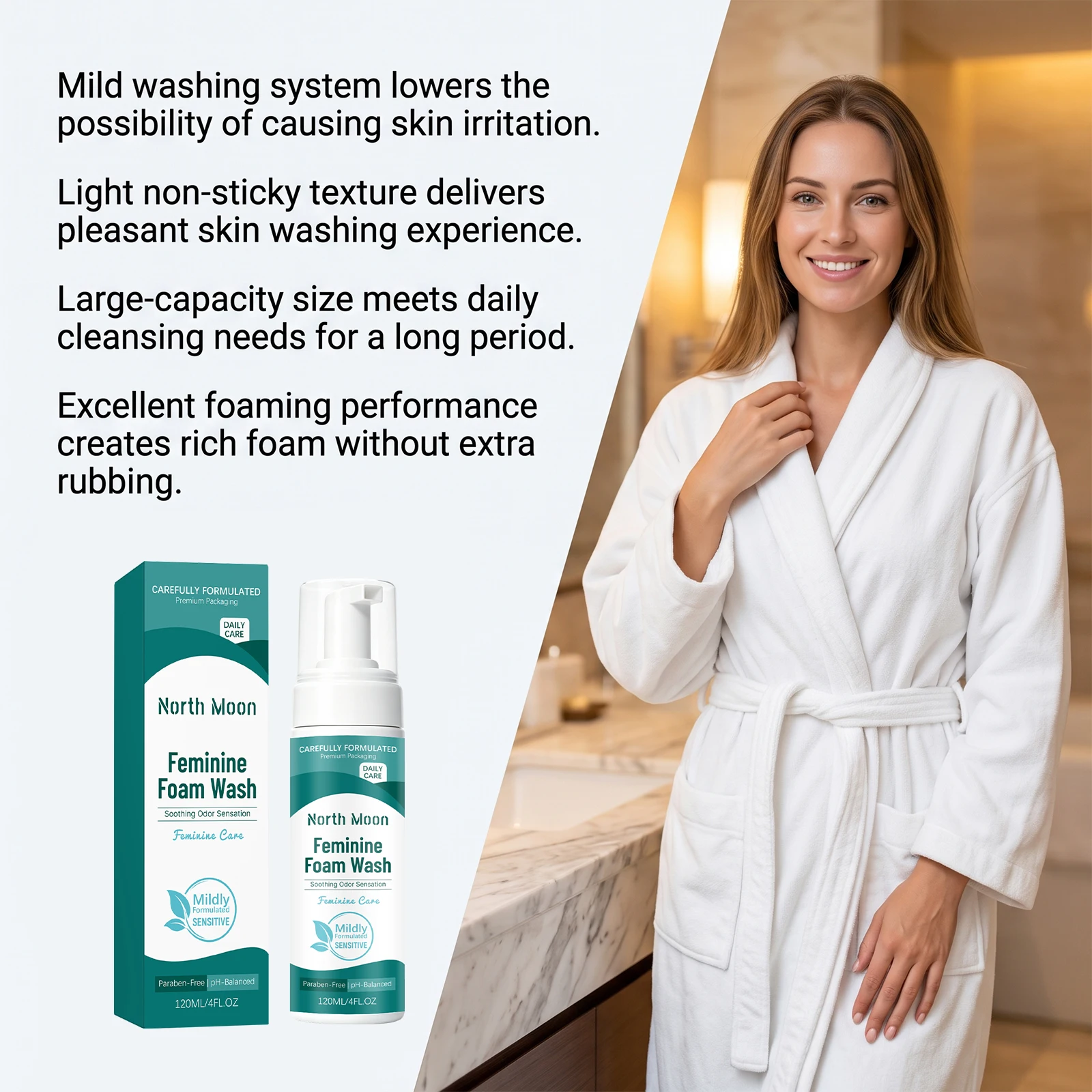 Foam detergent for women's private parts is delicate and dense, and foam is suitable for mild detergent