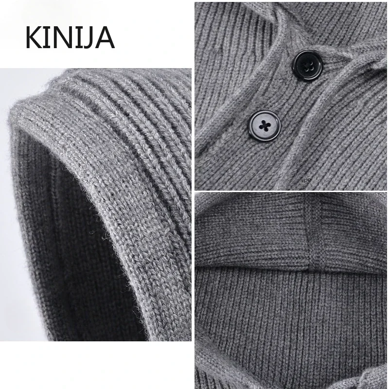 2pc Women Knitted Balaclava Hat Winter Warm Ear Protection Knitted Gloves Hat Set Women Shawl Hooded Hoodie Fake Collar