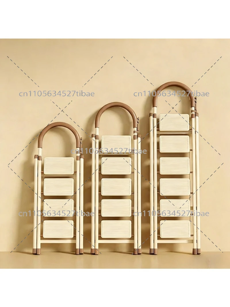 Multifunctional carbon steel telescopic indoor folding household thickened herringbone ladder climbing stairs