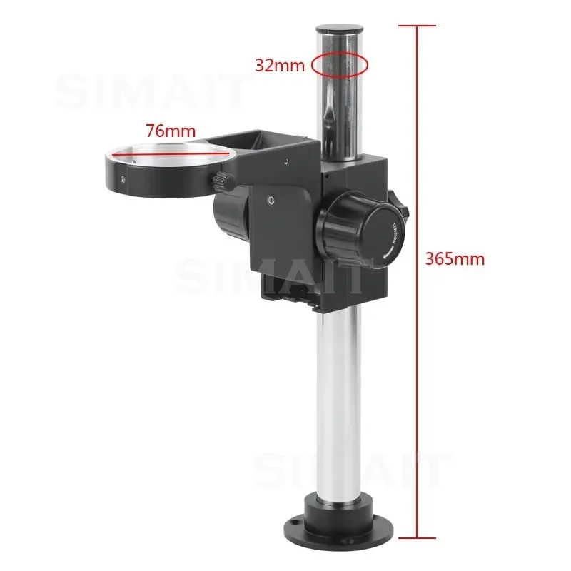 76mm Focusing Stand with 32mm Metal Pillar, Benchtop Microscope Base Bracket for Binocular & Trinocular Stereo Scope