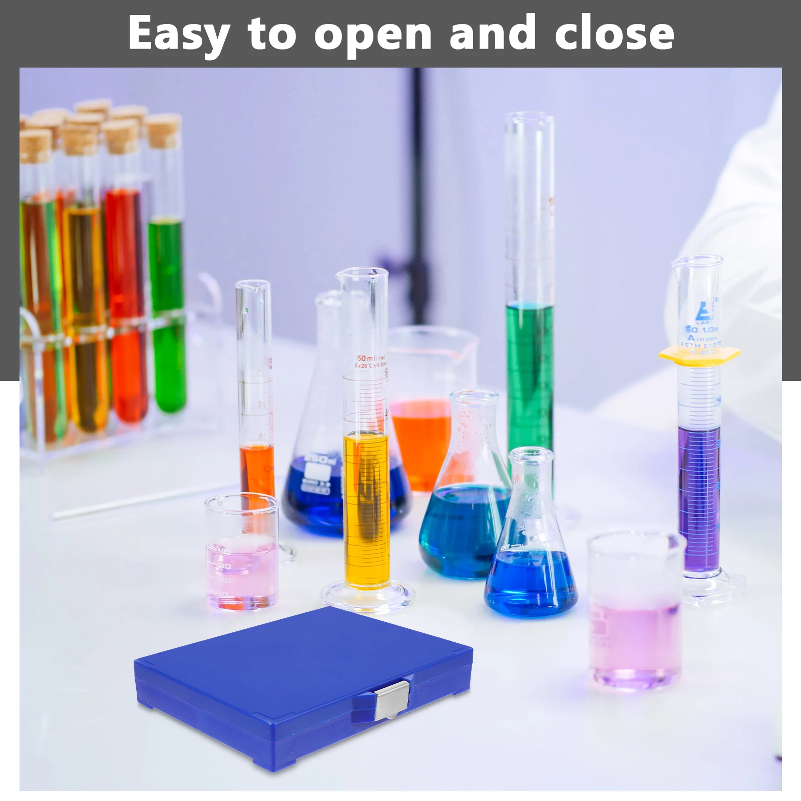 

Multipurpose Microscope Slide Storage Box Locking Specimen Box for Laboratory Teaching Home Use Reusable Slide Container