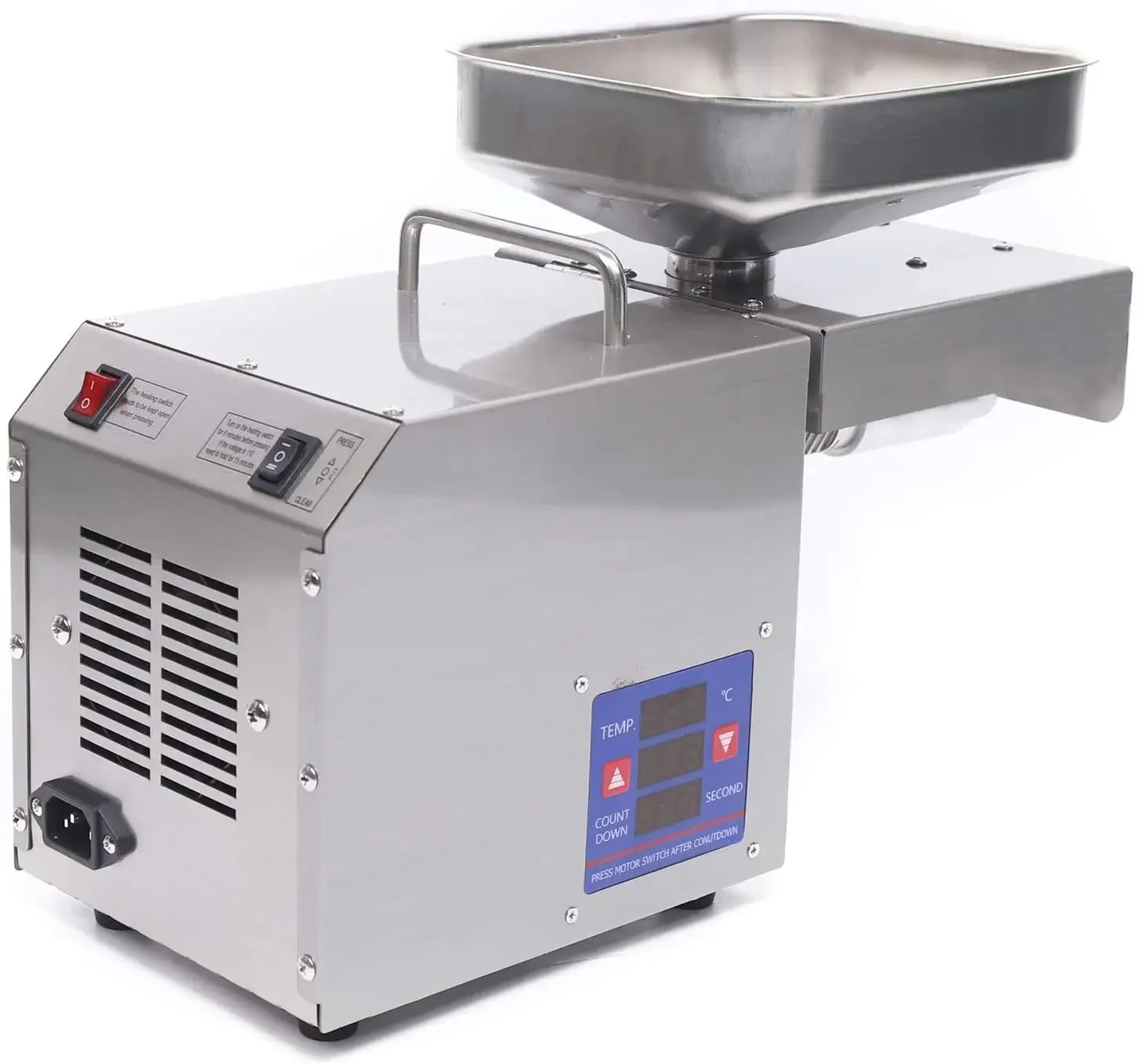 Oil Press Machine Stainless Steel Presser Intelligent Control Hot/Cold Oil Press for Nuts Walnut Linseed Olive Kernel Almond Rap