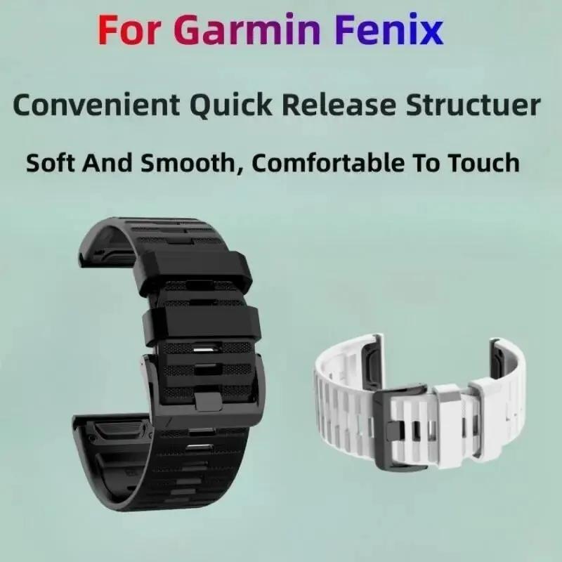 26MM 22MM Silicone Watch Band Straps For Garmin Fenix 6X 6 6S Pro 7X 7 Easyfit Wristband Fenix 5 5X 5S Plus Smartwatch Bracelet