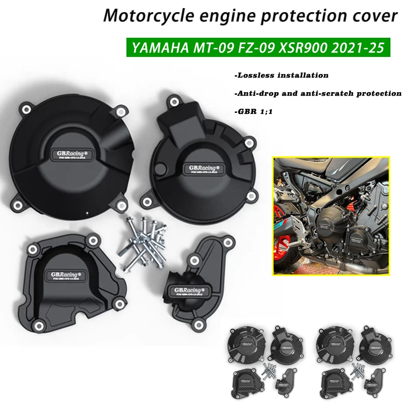 

Motorcycles Engine Protection Cover For GB Racing For YAMAHA MT-09 2021 2022 2023 2024 FZ-09 XSR900 R9 TRACER 9 GT