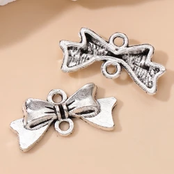 50pcs New Bow Knot Alloy Charms Fahsion Cute Decoration Pendants For Making Handmade DIY Findings Accessories Necklace Jewelry