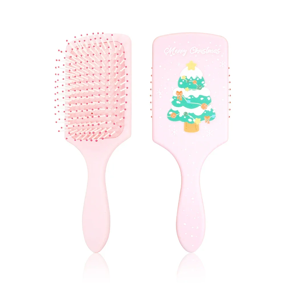 Christmas-Themed Air Cushion Hairbrush Cartoon Large Paddle Massage Brush Christmas Tree Pattern Christmas Gift Styling Tool