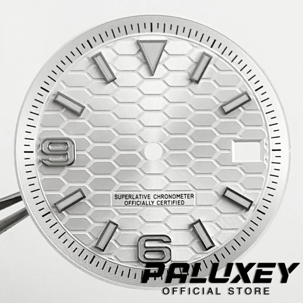 หน้าปัดนาฬิกาแบบ Perpetual Land-Dweller ขนาด 28.5 มม./31 มม. สำหรับกลไก NH35 4R35 รุ่น BGW9 พร้อมพรายน้ำ อะไหล่เปลี่ยนหน้าปัด