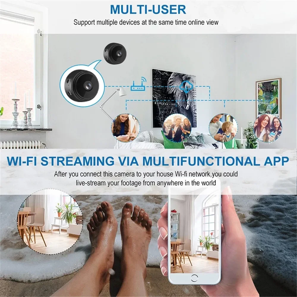 Ímã a9 mini câmera de segurança sem fio wifi 720p hd mini câmeras de voz para segurança em casa câmera de vigilância a pilhas