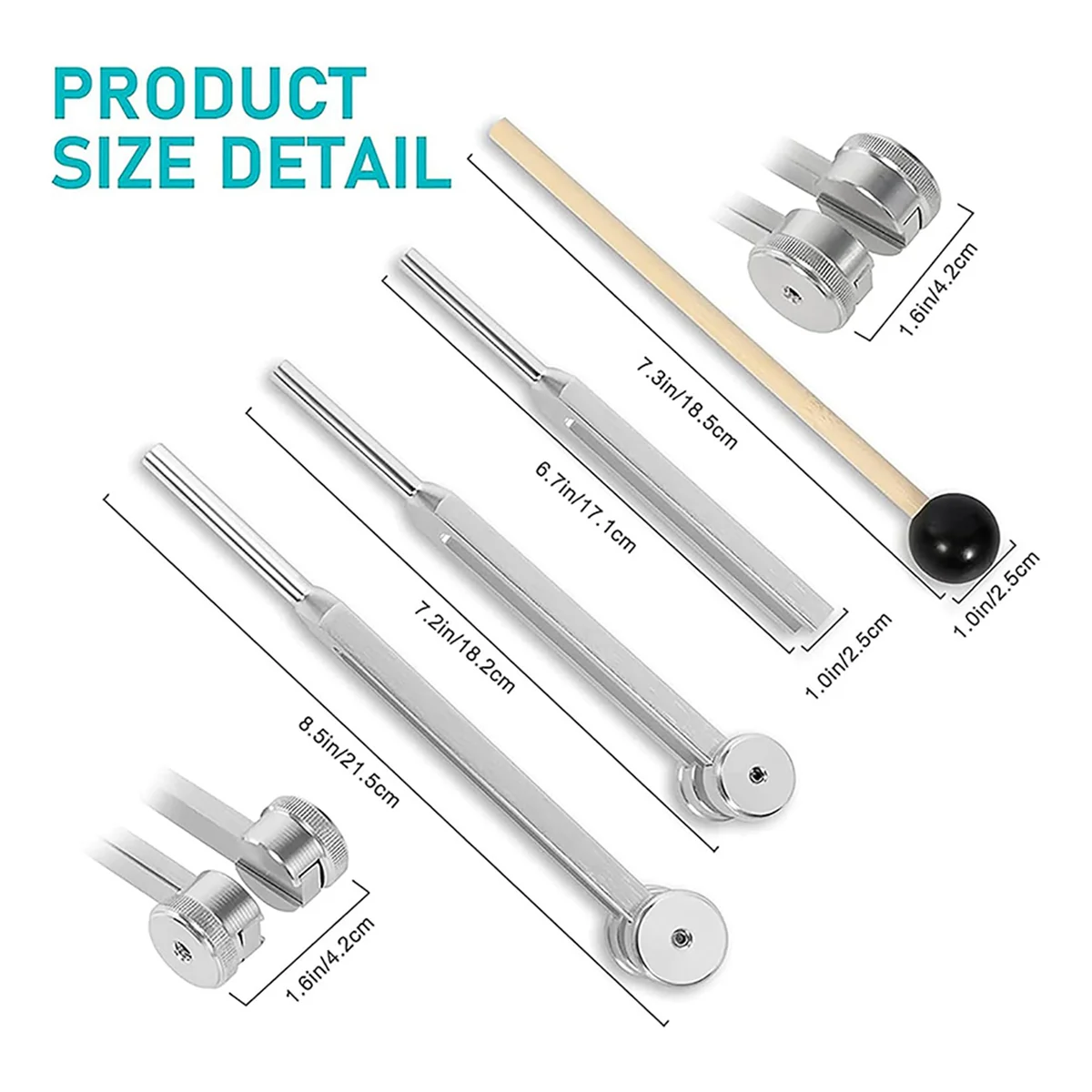 A11I Tuning Fork Set (128Hz, 256Hz, 512Hz), Tuning Forks for Chakra/ Healing/ Sound Therapy Instruments