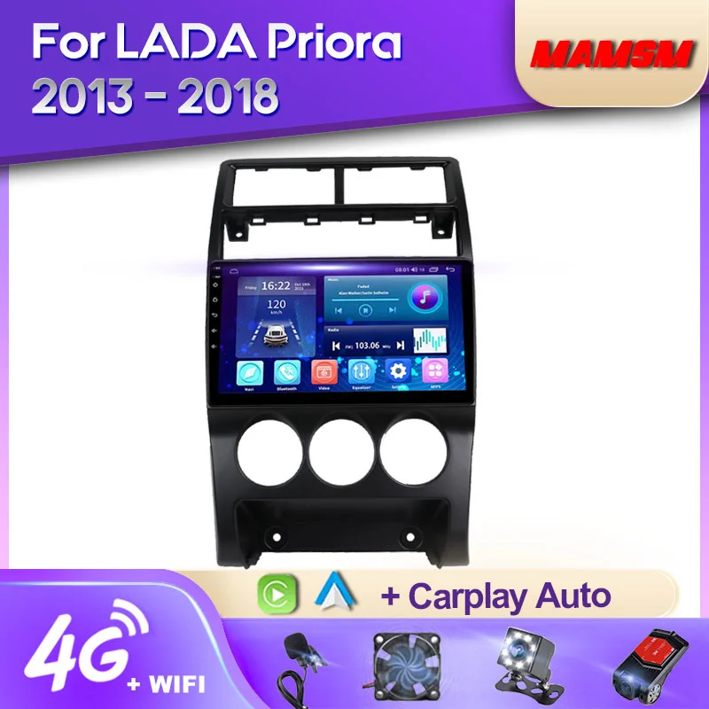 

MAMSM For LADA Priora I 1 2013 - 2018 2K QLED Android 12 Car Radio Multimedia Video Player GPS 4G Carplay Autoradio Head Unit