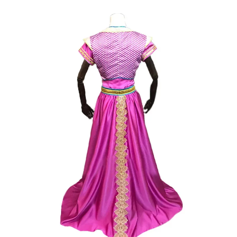 Jasmine Cosplay Costume Halloween Cosplay Movie Princess Outfit Rose Red Suit Fancy Top Pants