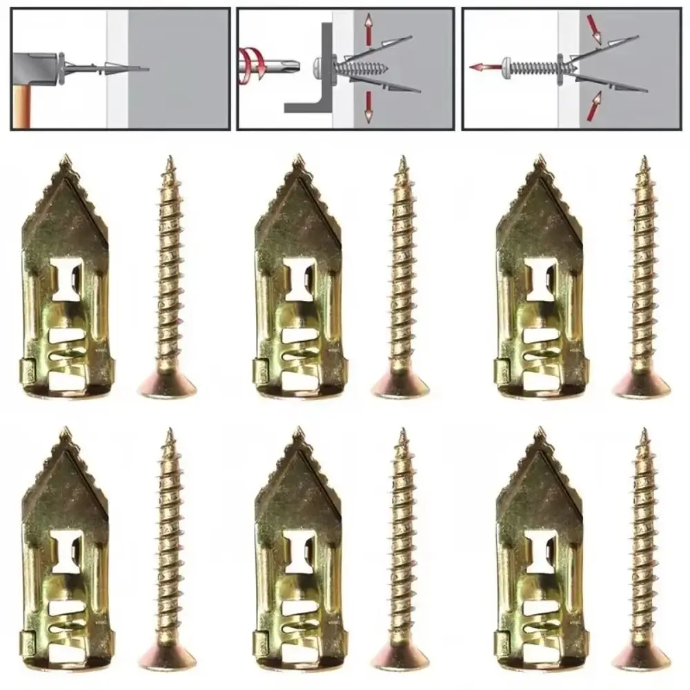 

Hollow Wall Plug Nail-in Hammer Driver Screw Self Drilling Galvanized Self-Tappe Screw Kit Hardness Rust-proof Metal Wall Screw
