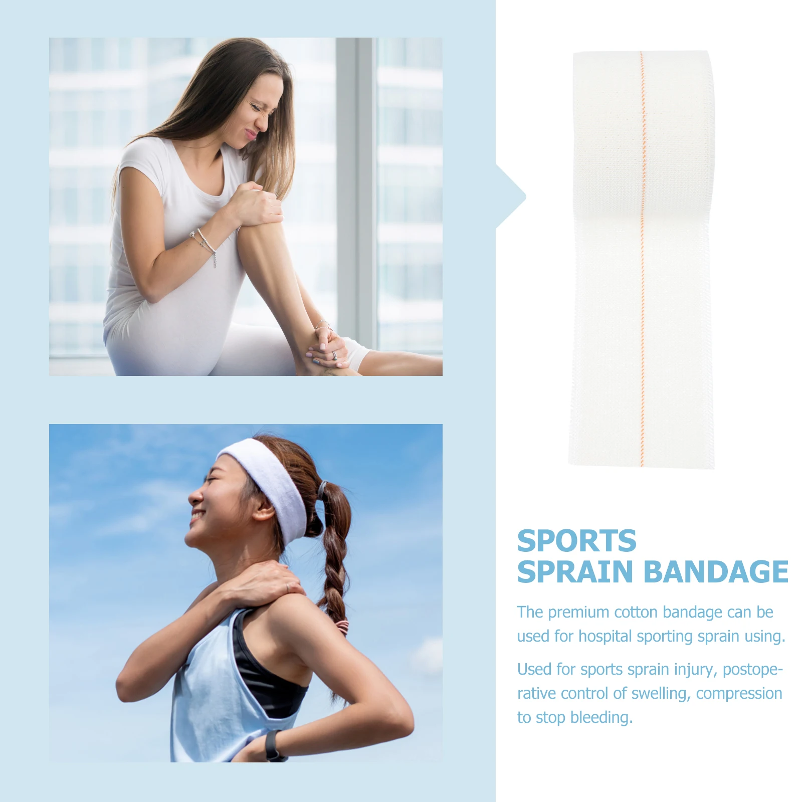 

Bandages First Aid Pressure Elastic Adhesive Tape Cotton Athletic Skin White Sport