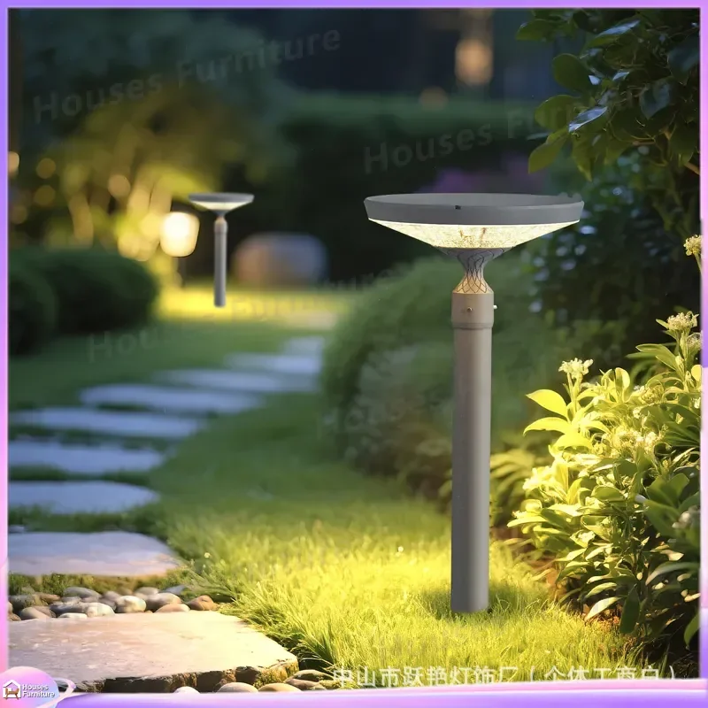 For Outdoor Solar Lawn Light Modern Simple Waterproof Garden Villa Community Landscape Yard Pathway Decor LED Lighting