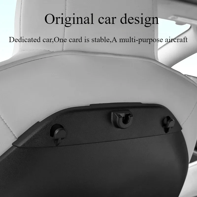 For Tesla Model 3/Y Back Seat Phone Holder with 2 Hooks 360° Rotate Stand Auto Headrest Bracket Support for Tablet PC IPad Mini
