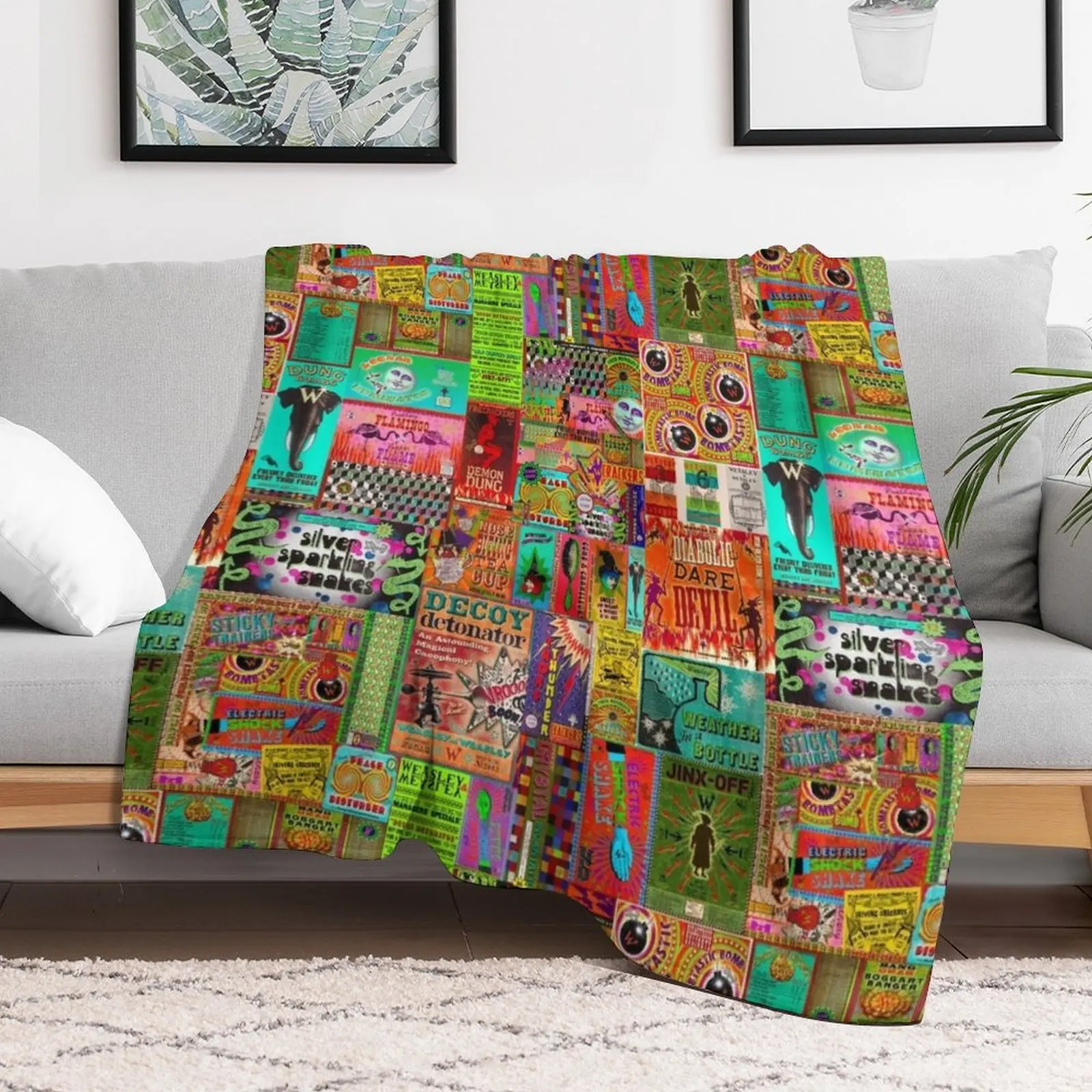 Weasley's Wizard Wheezes Collage Throw Blanket