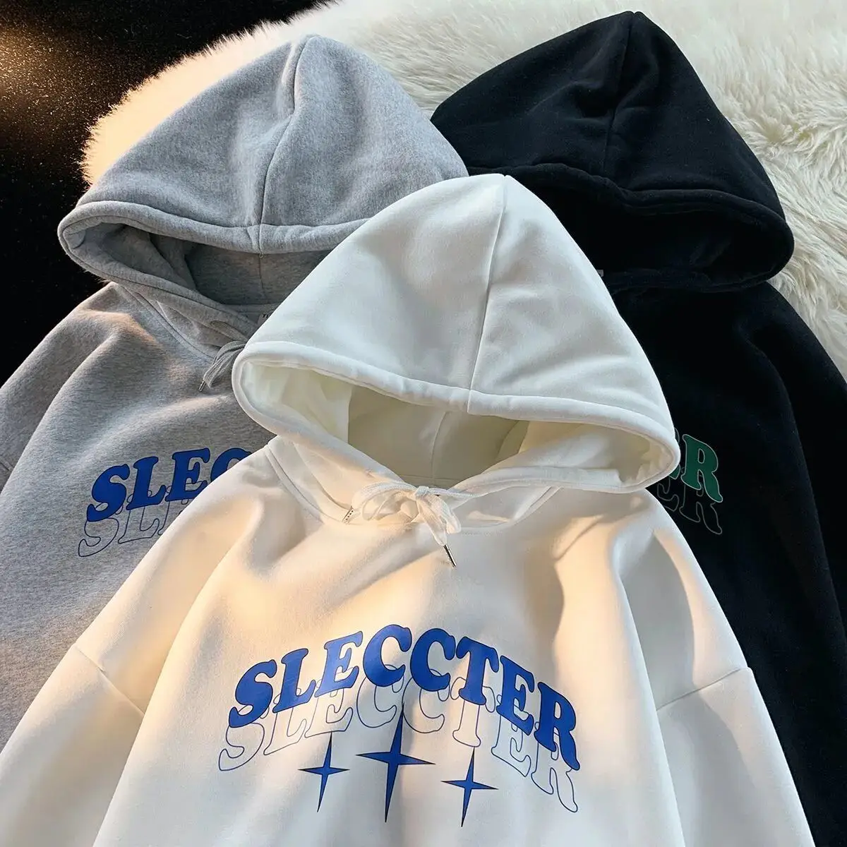 Harajuku Fenggao Street Hoodie Y2K Spring and Autumn Korean Edition Letter Loose Coat Couple Set Pop Clothes Sweatshirt