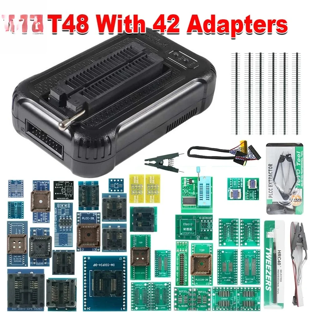 XGecu T48 Programmer (TL866-3G) with 42 Adapters Support 31000 IC for EPROM AVR/MCU/SPI/Nor/NAND Flash/EMMC/BIOS PIC TESTER