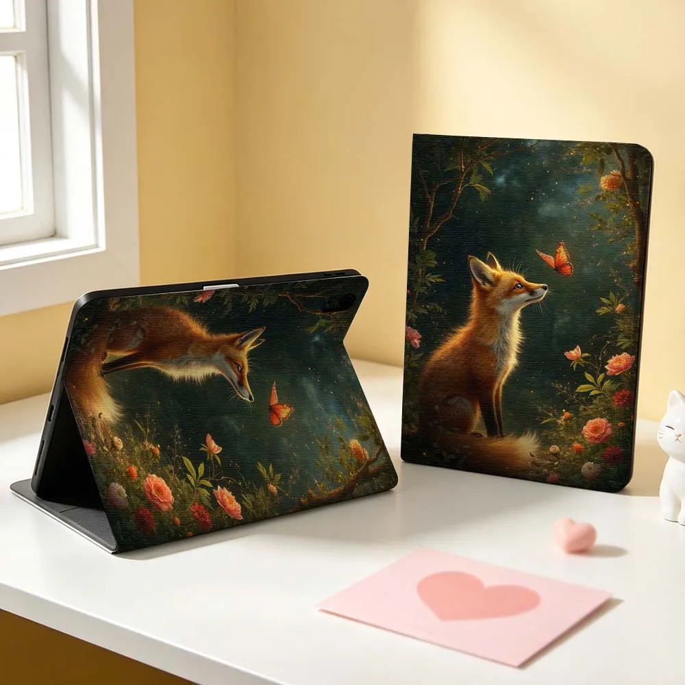 Fox Butterfly Forest For Apple iPad Pro Mini A16 A17 A14 4 5 6 7 6th 12th Gen 9.7 12.9 11 13 M4 inch Tablet Case Pen Tray