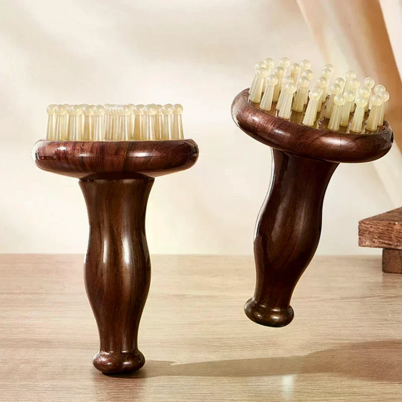 

Щетка-меридиан с 29 зубьями, деревянная резиновая ручка, массажная щетка, многофункциональная массажная щетка для головы, шеи, ног, тела, Гуа Ша, инструмент для красоты и тела