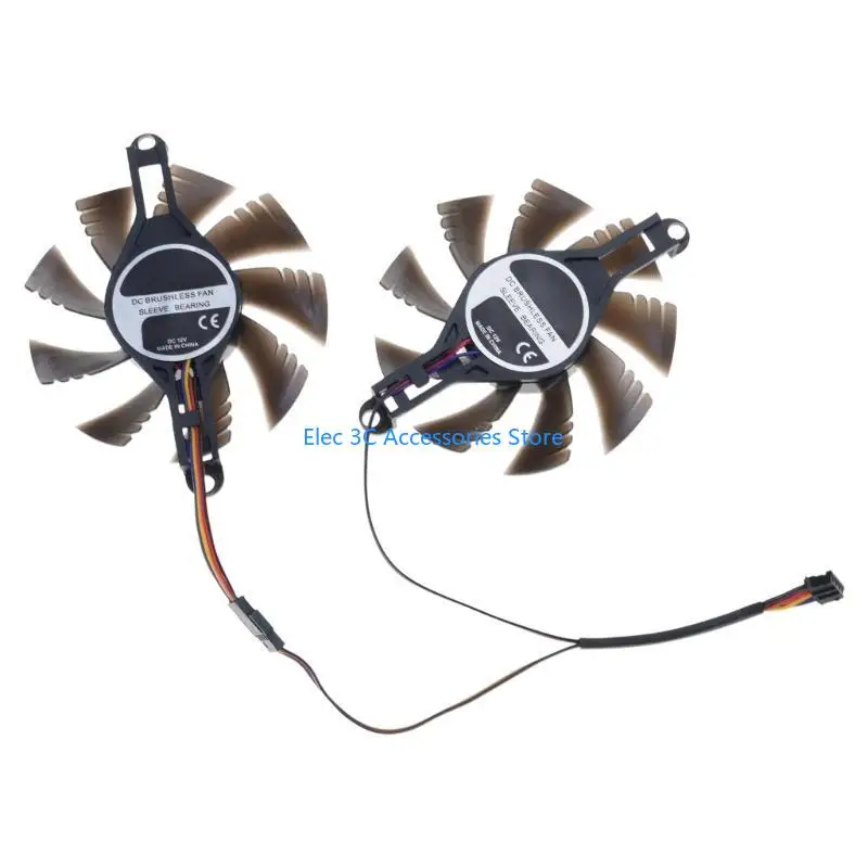 Y51A Universal 80mm 4Pin Cooling Fan Replacement Part for RX580 2048 Graphics Card
