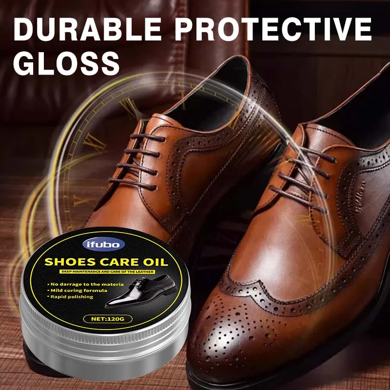 IFUBO 120G Premium Leather Shoe Care Paste for Polishing Conditioning and Restoring - Restores Shine and Protects Footwear
