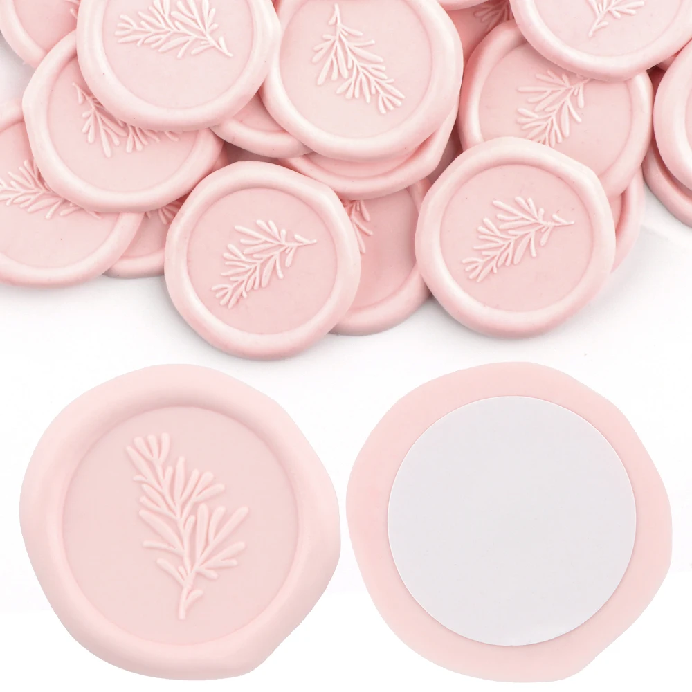 30PCS Wax Seal Stickers - Rosemary, Flowering Branch Wedding Invitation Envelope Seal Stickers, Self Adhesive Wax Seal Stickers