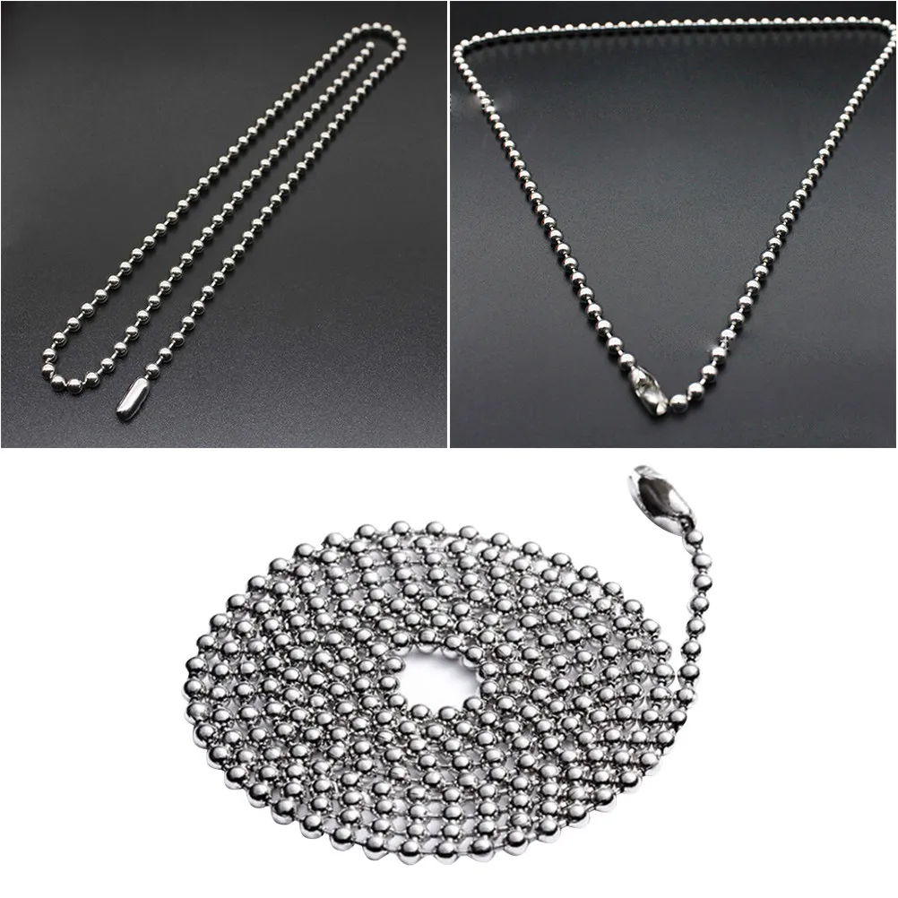 High Quality Stainless Steel Ball Chain with Clasp Connector Ideal for Bottle Pendant Necklaces Spelling Tile Charms Keychains