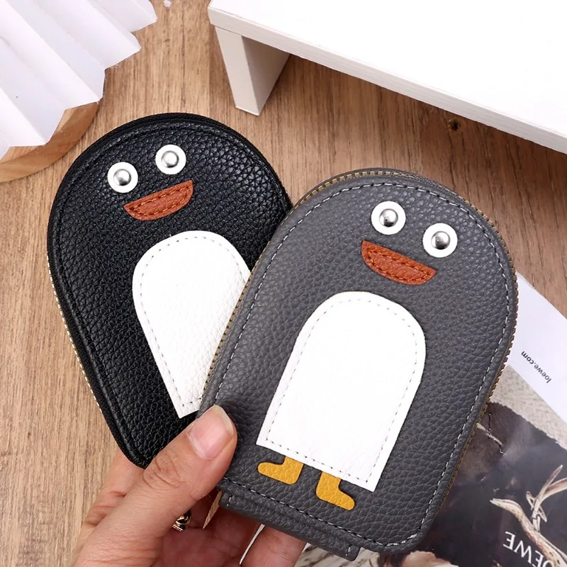 Cartoon Penguin Zero Wallet Zipper Folding Storage Coin Purse Bags Clip Men Women ID Holders Fashion Gifts Colors Pocketbook