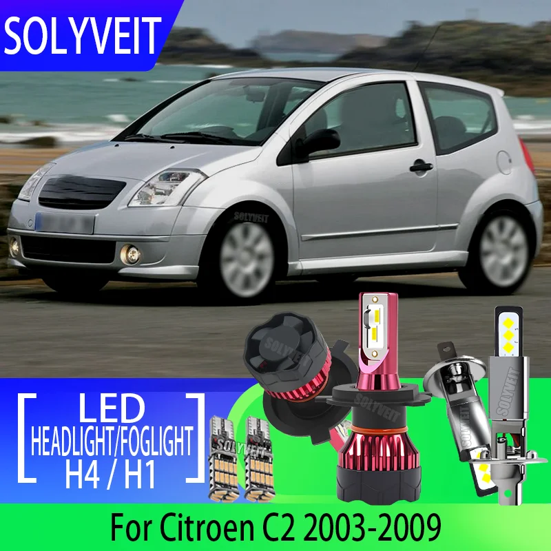 

Night Driving reliable H4 H1 LED Car Light Bulb Headlamp Foglamp High Bright FOR Citroen C2 2003 2004 2005 2006 2007 2008 2009