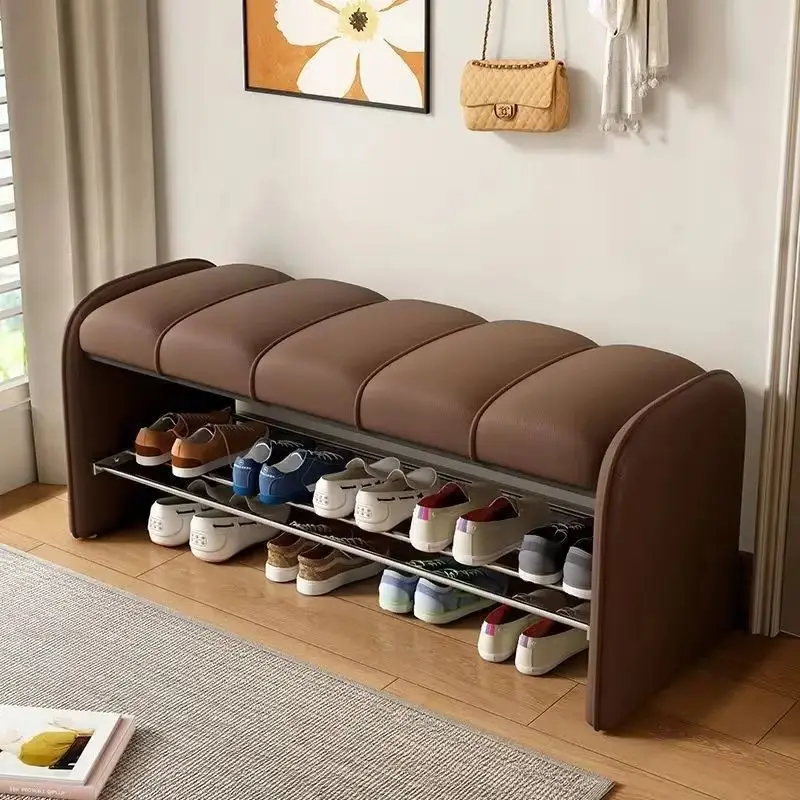 Nordic Shoe Changing Stool Light Luxury Entryway Bench Simple Shoe Ottoman for Home Entrance Living Room Hallway Use