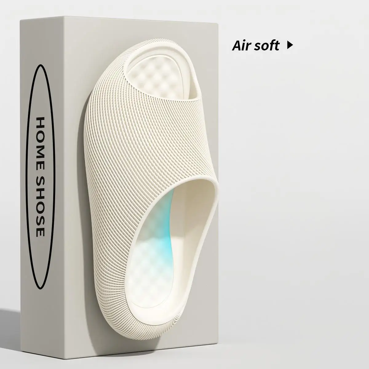 Men's High-End Slippers with a Stepping-On-Clouds Feel, New Summer Model for Couples, Indoor Home Bathroom Non-Slip Anti-Odor Thick-Soled Sandals for Outdoor Wear