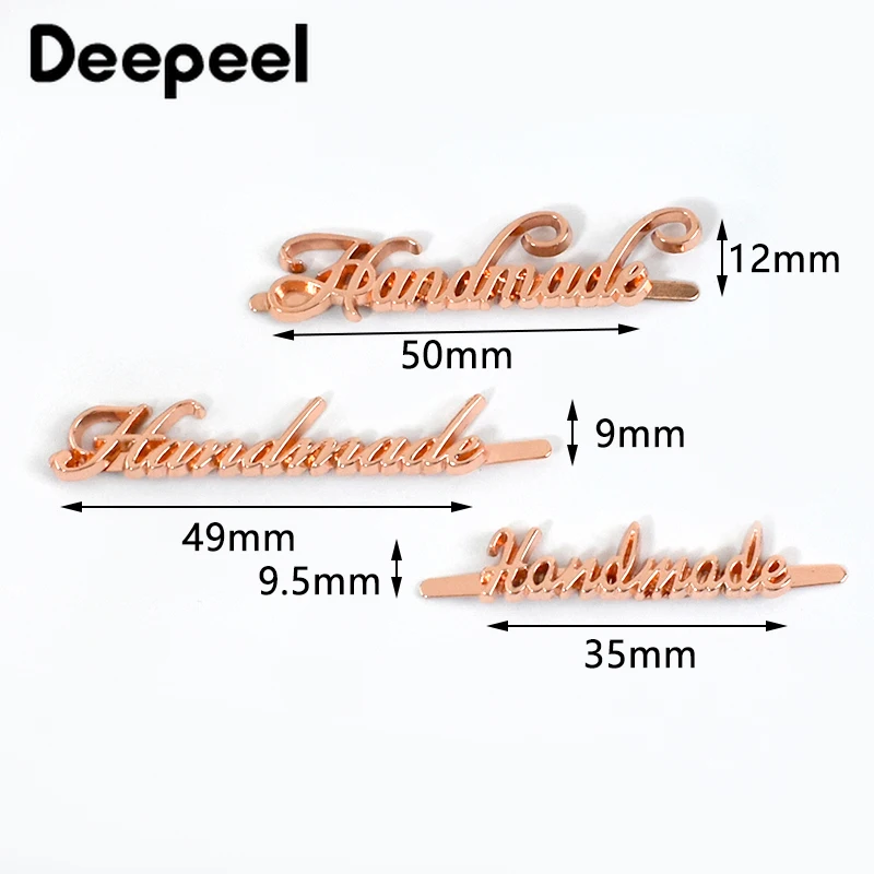 10Pcs Deepeel Metal Bag Label Buckles Handmade Luggage Decoration Tags Clasp Handbag Clothes Purse DIY Handcraft Accessories