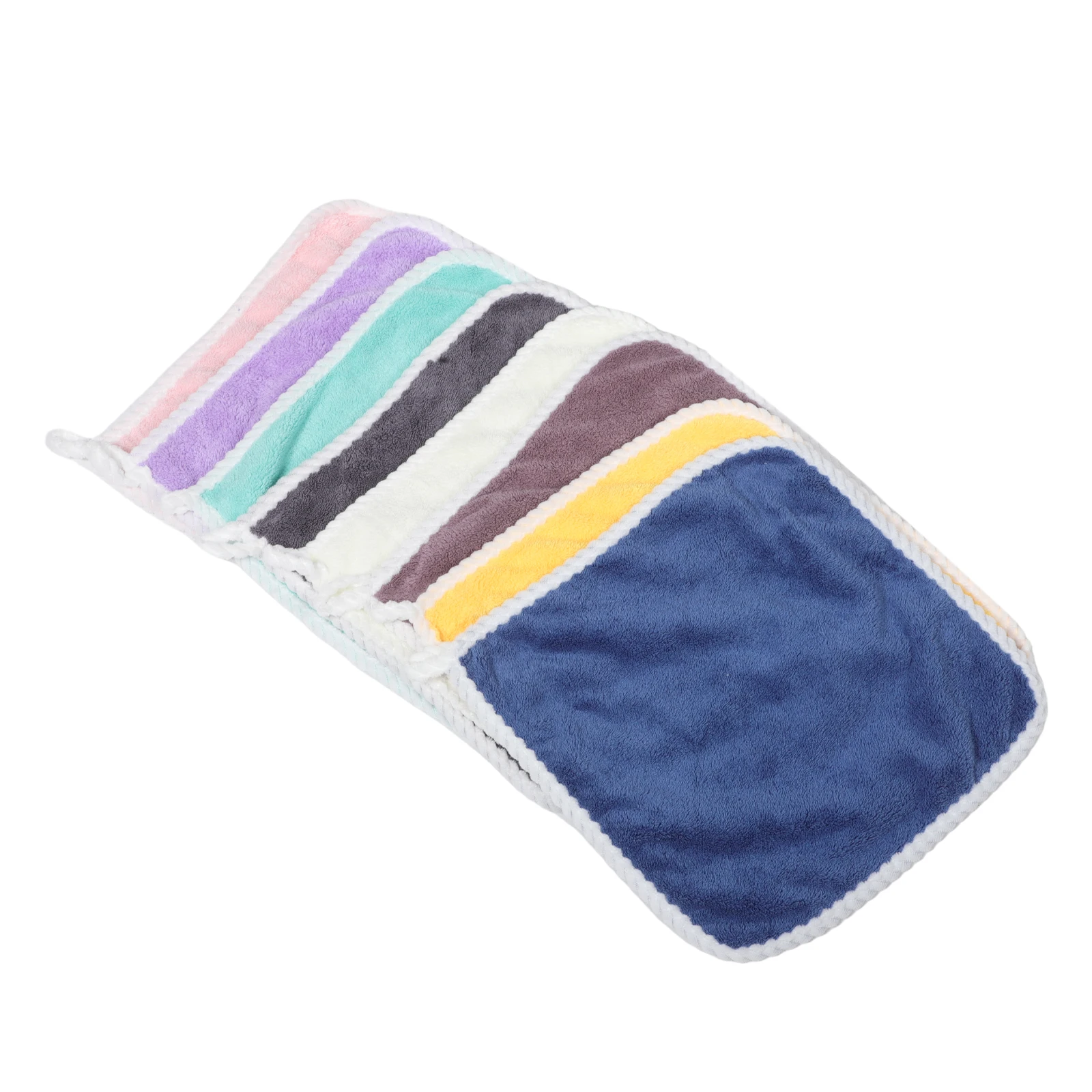 

8 Pcs Flannel Face Towel Bathroom Hand with Hanging Clothes Wash Towels Loops Square Cloths Washcloths Cotton