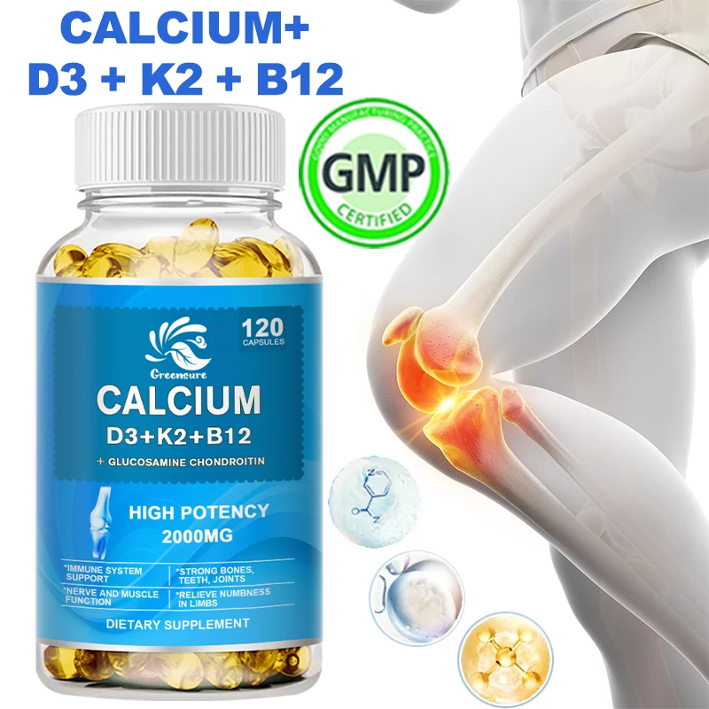 Vitamin D3+K2+B12 Supplement for Regulate Calcium Metabolism   Bone Health & Mood Balance Supplement Immunity System