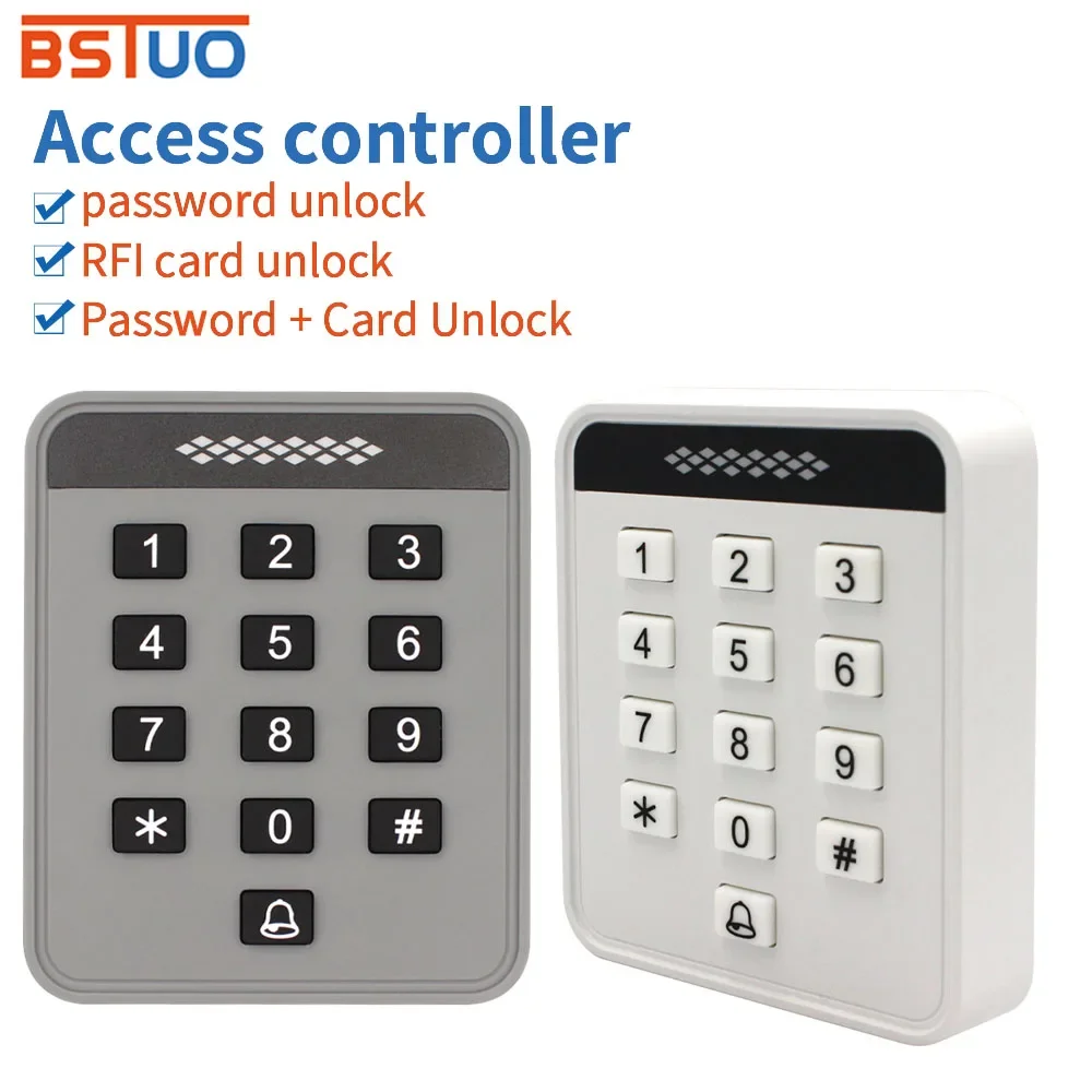 

Access Control Keypad RFID Access Controller Door Opener System Electronic EM4100 125KHz Key Card Reader Silcon Keypad 1000 User