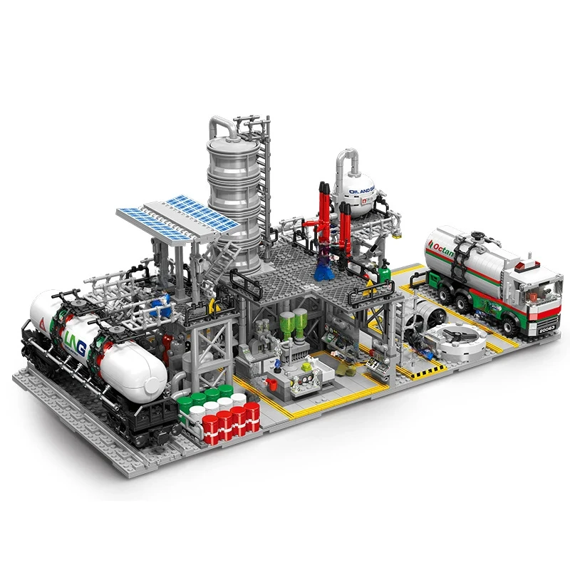 

New building blocks toys DIY assembly chemical plant model assembling house building blocks gift