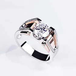 ZY New Jewelry Ornament's Ring 2 Karat Two-Color Ring Personality Atmosphere Man's Ring Luxury Jewelry