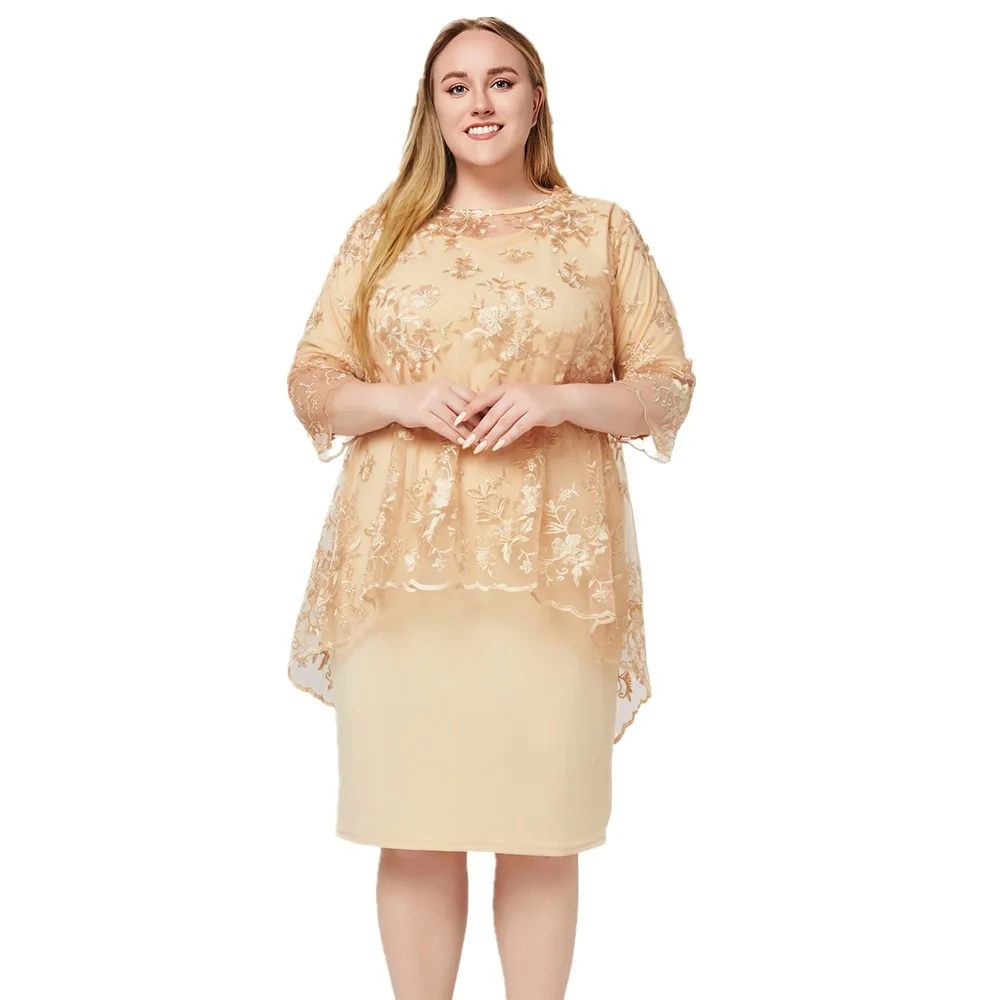 roupas-africanas-dashiki-para-mulheres-xl-4xl-vestidos-midi-bodycon-de-poliester-com-renda-e-manga-3-4-para-primavera-e-verao