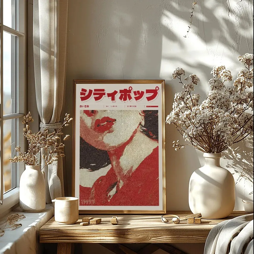Japanischer Koi-Fisch, Blumen, Bäume, rosa, ästhetisches Schlangen-Poster, Leinwandgemälde, Druck, Mid-Century-Kunst, Kaffeehaus, Bar, Raumdekoration – Detail 9