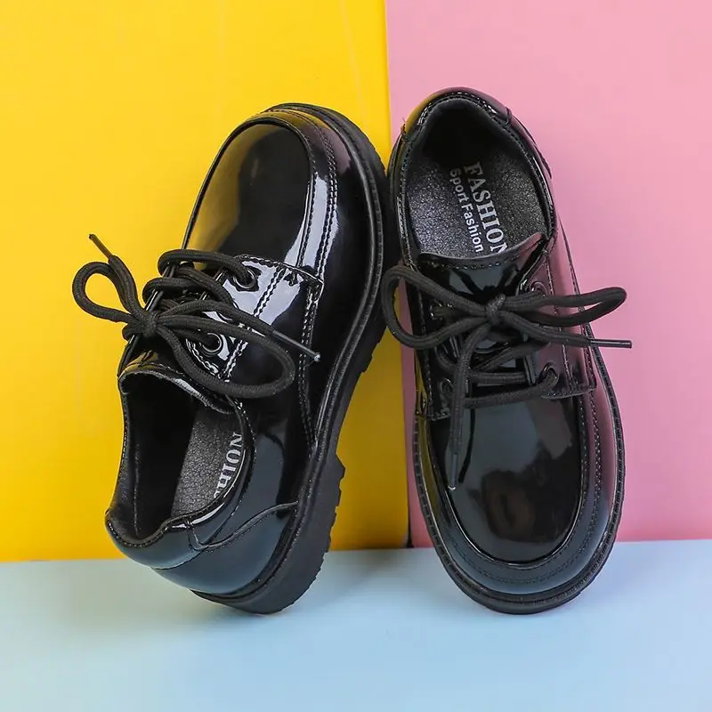 Boys Leather Dress Shoes Soft Sole Non Slip Formal Shoes for School Performances Black Big Kids Size Spring Autumn New Arrival