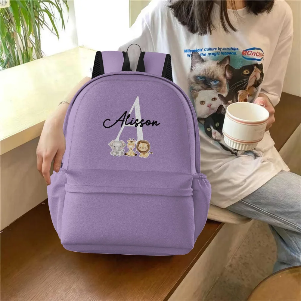 Custom Kids Backpack Personalized Name Children School Bag with Front Pocket Adjustable Strap Custom Gift for Girl