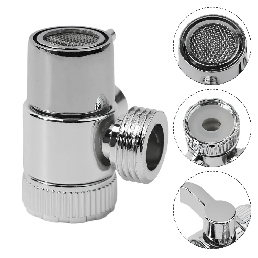 

Water Tap Connector Sink Splitter Faucet Adapter Faucet Diverter Home Improvement 1pc Silver Three-way Brand New