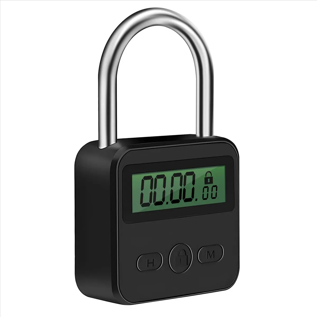 【CYBER MONDAY】Metal Timer Lock LCD Display Multi-Function Electronic Time 99 Hours Max Timing USB Rechargeable Timer Padlock,Bla