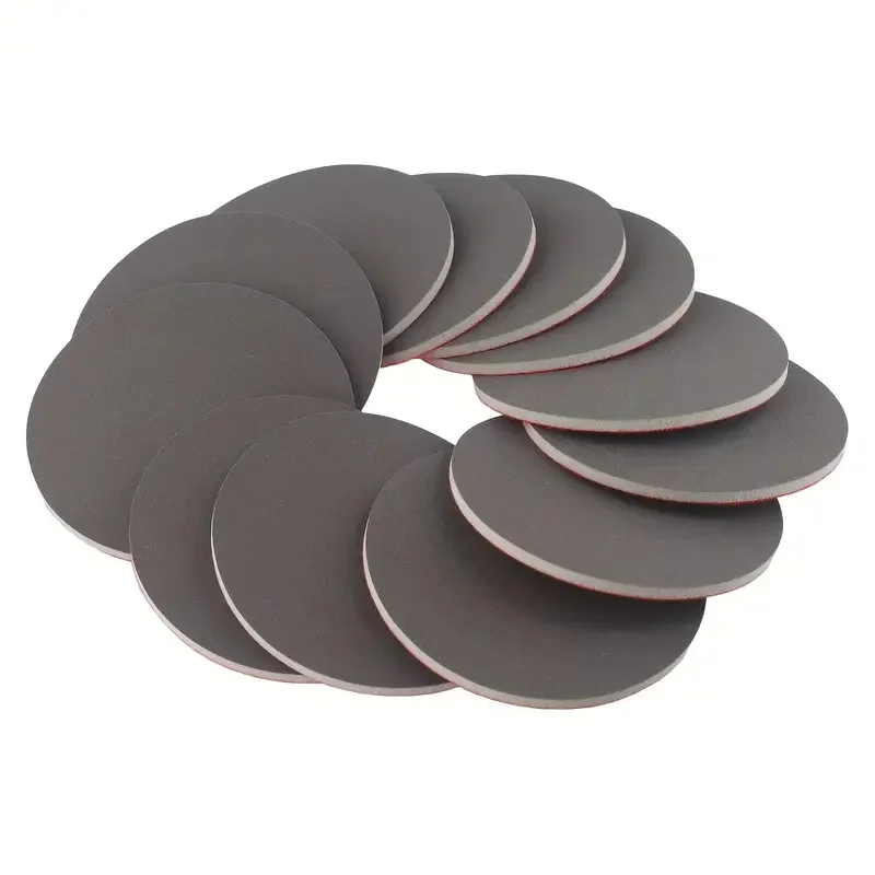 

10 шт., 5-дюймовая пенопластовая сухая и влажная губка, наждачная бумага, диск для флокирования, зернистость 180-3000, абразивные инструменты для шлифования наждачной бумаги