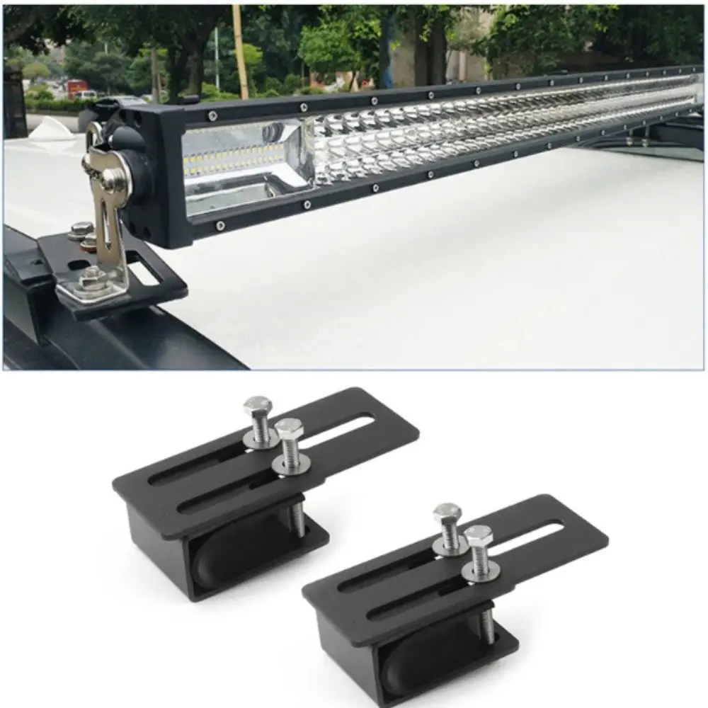 

Durable Iron Roof Rack Light Bracket Universal Fit No-Drill Installation Led Light Bar Bracket Heavy Duty Adjustable