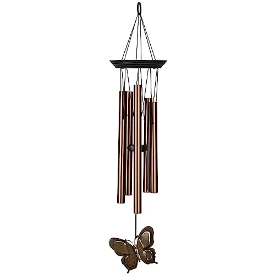 

Woodstock Wind Chimes My Butterfly Chime Bronze Aluminum Tubes Small 21Inch Light Airy Sound Wind Chime for Outdoor Dr for Gard