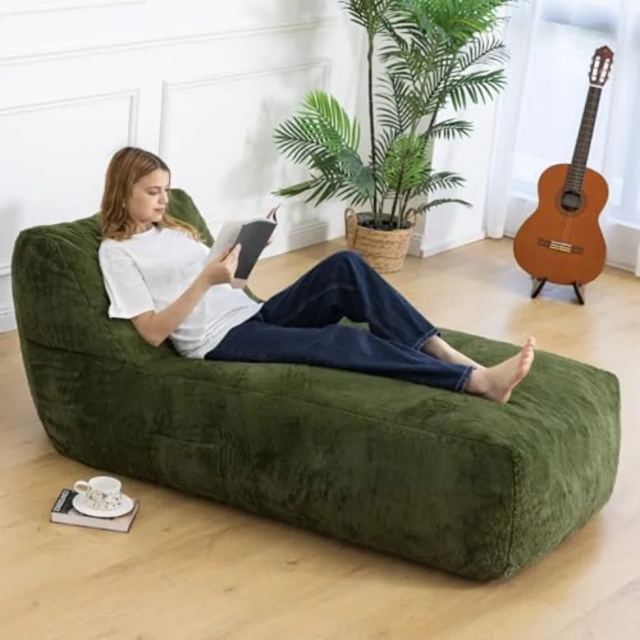 

Гигантское кресло-мешок для взрослых с мягкой и уютной плюшевой тканью, кресло-мешок с наполнителем из пены с эффектом памяти для семейной гостиной